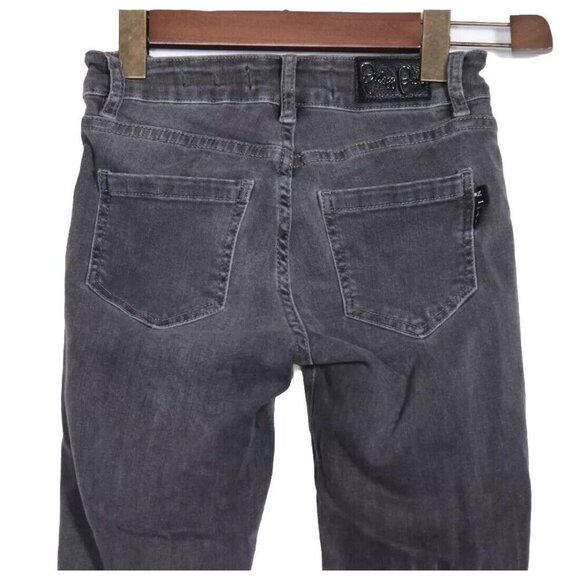 Philipp Plein Women's 25 Charcoal Black Slim Fit Denim Jagging Jeans Mid Rise - Picture 7 of 11